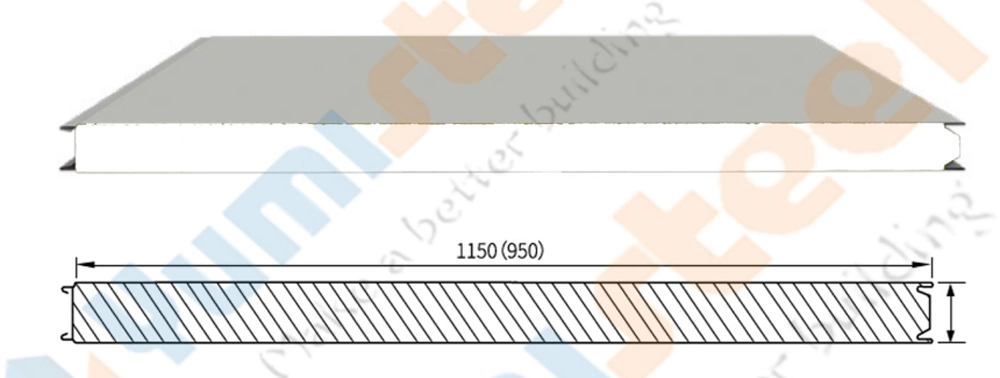 Z Locked EPS Foam Insulated Metal Sandwich Panel for Roof/Wall