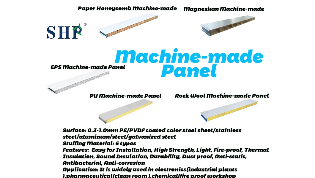 MGO/Magnesium Oxide Board Clean Room with Rockwool Insulated Customized L Modular Cleanroom Sandwich Panel for Pharmaceutical with Higher Fireproof