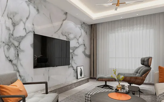 PVC Italian Decorative Sheet 4X8 PVC Marble Sheet PVC Marble Wall Panel UV Board 1220*2440mm Decorative Carbon Fiber PVC Marble Sheet for Wall Decoration